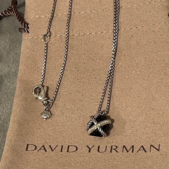 David Yurman Jewelry - David Yurman Onyx Cable Wrap Diamond Necklace